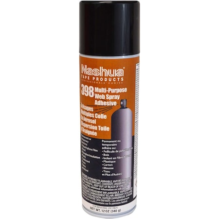 Berry Plastics Nashua 398 Premium Spray Adhesive 12Oz Net Wt, 17 Fl Oz 1421893